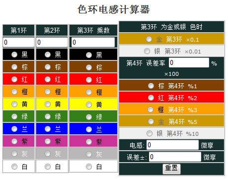 色環(huán)電感計算器